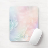 Elegant Girly Mit Monogramm Pastel Rainbow Feather Mousepad (Mit Mouse)
