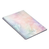 Elegant Girly Mit Monogramm Pastel Rainbow Feather Notizblock (Rechte Seite)
