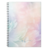 Elegant Girly Mit Monogramm Pastel Rainbow Feather Notizblock (Vorderseite)