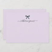 Elegant Girly Monogram Name Script Niedlich Lila Mitteilungskarte (Vorne/Hinten)