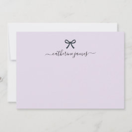 Elegant Girly Monogram Name Script Niedlich Lila Mitteilungskarte