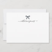 Elegant Girly Monogram Name Script Niedlich Ribbon Mitteilungskarte (Vorderseite)