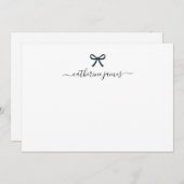 Elegant Girly Monogram Name Script Niedlich Ribbon Mitteilungskarte (Vorne/Hinten)