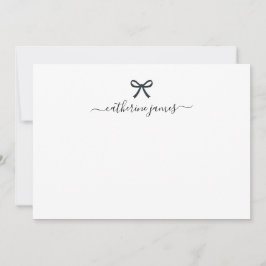 Elegant Girly Monogram Name Script Niedlich Ribbon Mitteilungskarte