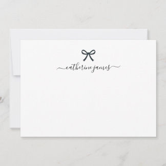 Elegant Girly Monogram Name Script Niedlich Ribbon Mitteilungskarte