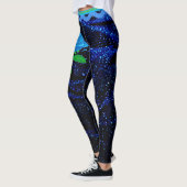 Elegant Girly Navy Blue Sparkle Glitzer Abstrakt Leggings (Links)