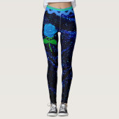 Elegant Girly Navy Blue Sparkle Glitzer Abstrakt Leggings (Vorderseite)