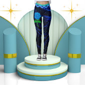 Elegant Girly Navy Blue Sparkle Glitzer Abstrakt Leggings