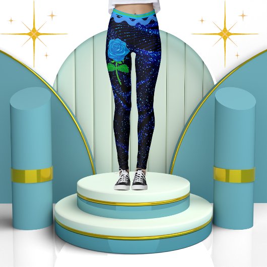 Elegant Girly Navy Blue Sparkle Glitzer Abstrakt Leggings