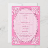 Elegant, Girly Pink, 17. Geburtstag Einladung (Rückseite)