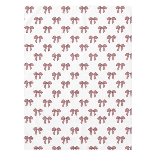 Elegant Girly Pink Bow Pattern Spring Summer Chic Tischdecke (Vorderseite)