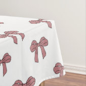 Elegant Girly Pink Bow Pattern Spring Summer Chic Tischdecke (Beispiel)