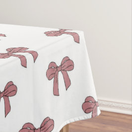 Elegant Girly Pink Bow Pattern Spring Summer Chic Tischdecke