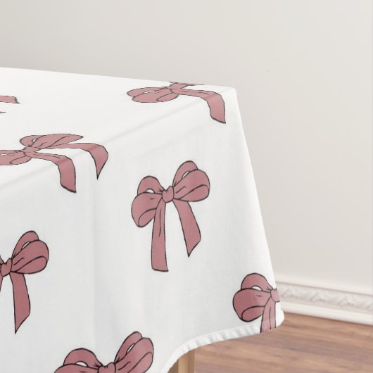 Elegant Girly Pink Bow Pattern Spring Summer Chic Tischdecke (Beispiel)