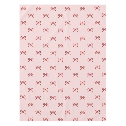 Elegant Girly Pink Bow Pattern Spring Summer Chic Tischdecke (Vorderseite)