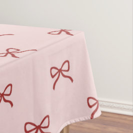 Elegant Girly Pink Bow Pattern Spring Summer Chic Tischdecke