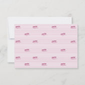 Elegant Girly Pink Bow Streifen Chic Modern Weddin RSVP Karte (Rückseite)