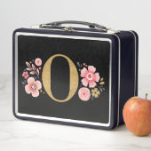 Elegant Girly Pink Floral Metall Brotdose (Beispiel)