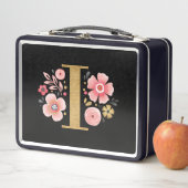 Elegant Girly Pink Floral Metall Brotdose (Beispiel)