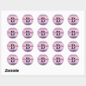 Elegant Girly Pink Glitzer Monogram Runder Aufkleber (Blatt)