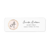Elegant Girly Pink Gold Floral Monogram Address (Vorne)