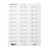 Elegant Girly Pink Gold Floral Monogram Address (Vorne)