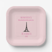 Elegant Girly Pink Paris Junggeselinnen-Abschied Pappteller (Vorderseite)