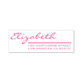 Elegant Girly Pink Script-Rücksendeadresse Permastempel (Design)