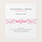 Elegant Girly Pink Wirbel Lace Visitenkarten (Innenseite Aufgefaltet)