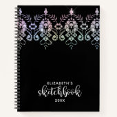Elegant Girly Schwarz-weiß Artist Sketchbook Notizblock (Vorderseite)