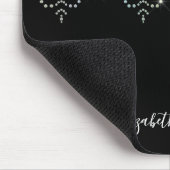 Elegant Girly Schwarz-weiß Monogram Name Mousepad (Ecke)