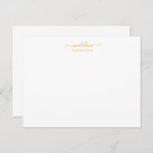 Elegant Girly Script Mustard Yellow Typografie Mitteilungskarte (Vorne/Hinten)