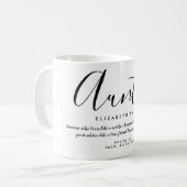 Elegant Girly Script Tanti Quote Kaffeetasse (Vorderseite Links)