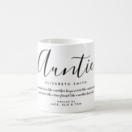 Elegant Girly Script Tanti Quote Kaffeetasse (Mittel)