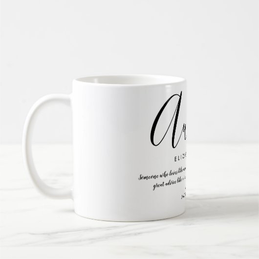 Elegant Girly Script Tanti Quote Kaffeetasse (Links)