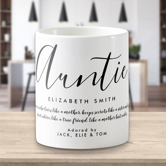 Elegant Girly Script Tanti Quote Kaffeetasse