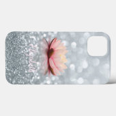Elegant Girly Silver Glittery Bokeh Lotus Case-Mate iPhone Hülle (Rückseite (Horizontal))