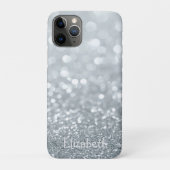 Elegant Girly Silver Glittery Bokeh - Personalisie Case-Mate iPhone Hülle (Rückseite)