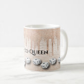 Elegant Girly Sparkle Dice Bunco Monogram Kaffeetasse (VorderseiteRechts)
