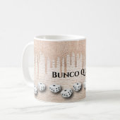 Elegant Girly Sparkle Dice Bunco Monogram Kaffeetasse (Vorderseite Links)