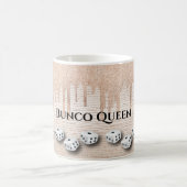 Elegant Girly Sparkle Dice Bunco Monogram Kaffeetasse (Mittel)