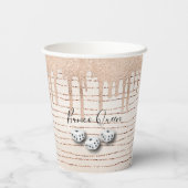 Elegant Girly Sparkle Queen Dice Bunco Pappbecher (Rückseite)