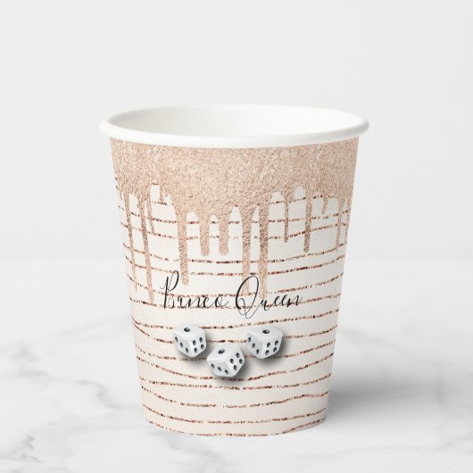 Elegant Girly Sparkle Queen Dice Bunco Pappbecher (Vorderseite)