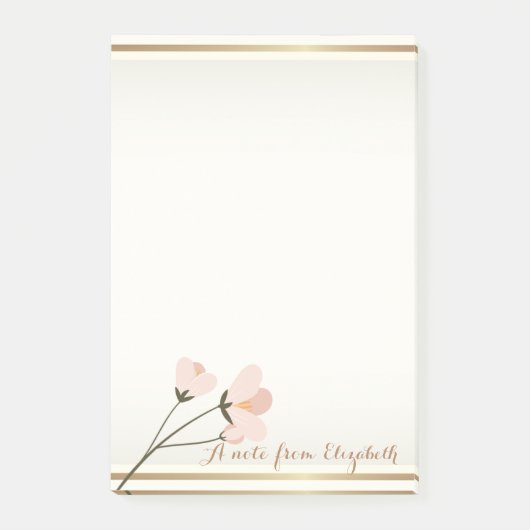 Elegant Girly Stylish,Blume Post-it Klebezettel (Vorderseite)
