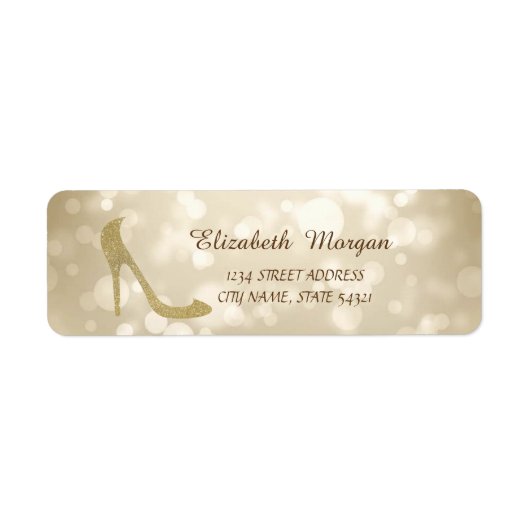Elegant Girly Stylish Bokeh, Glitzer Heel Address (Vorne)