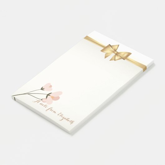 Elegant Girly Stylish, Bow, Blume Post-it Klebezettel (angewinkelt)