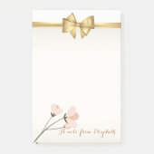 Elegant Girly Stylish, Bow, Blume Post-it Klebezettel (Vorderseite)