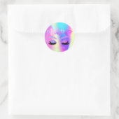 Elegant Girly Trendy Glitzer Lashes Holographic Runder Aufkleber (Tasche)