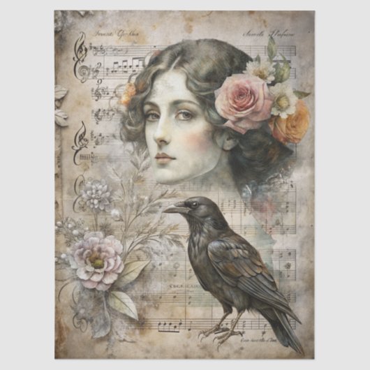 Elegant Girly Viktorianisch Ephemera Florals & Rav Seidenpapier (Vorderseite)