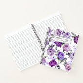 Elegant Girly Violet Lilac Purple Flowers Notizblock (Innenseite)